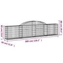 buede gabionkurve 13 stk. 300x30x60/80 cm galvaniseret jern