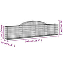 buede gabionkurve 17 stk. 300x30x60/80 cm galvaniseret jern
