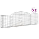 buede gabionkurve 3 stk. 300x30x80/100 cm galvaniseret jern