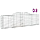 buede gabionkurve 8 stk. 300x30x80/100 cm galvaniseret jern