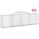 buede gabionkurve 11 stk. 300x30x80/100 cm galvaniseret jern