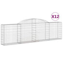 buede gabionkurve 12 stk. 300x30x80/100 cm galvaniseret jern