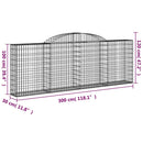 buede gabionkurve 8 stk. 300x30x100/120 cm galvaniseret jern