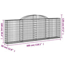 buede gabionkurve 30 stk. 300x30x100/120 cm galvaniseret jern
