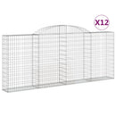 buede gabionkurve 12 stk. 300x30x120/140 cm galvaniseret jern