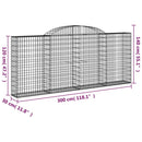 buede gabionkurve 12 stk. 300x30x120/140 cm galvaniseret jern