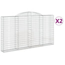 buede gabionkurve 2 stk. 300x30x160/180 cm galvaniseret jern