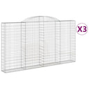 buede gabionkurve 3 stk. 300x30x160/180 cm galvaniseret jern