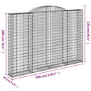 buede gabionkurve 5 stk. 300x30x200/220 cm galvaniseret jern