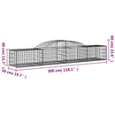 buede gabionkurve 4 stk. 300x50x40/60 cm galvaniseret jern