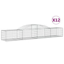 buede gabionkurve 12 stk. 300x50x40/60 cm galvaniseret jern