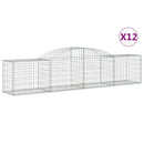 buede gabionkurve 12 stk. 300x50x60/80 cm galvaniseret jern