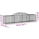 buede gabionkurve 20 stk. 300x50x60/80 cm galvaniseret jern