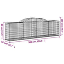 buede gabionkurve 7 stk. 300x50x80/100 cm galvaniseret jern