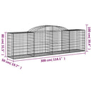 buede gabionkurve 12 stk. 300x50x80/100 cm galvaniseret jern