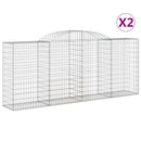 buede gabionkurve 2 stk. 300x50x120/140 cm galvaniseret jern