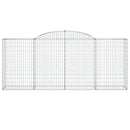 buede gabionkurve 2 stk. 300x50x120/140 cm galvaniseret jern