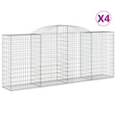 buede gabionkurve 4 stk. 300x50x120/140 cm galvaniseret jern