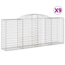 buede gabionkurve 9 stk. 300x50x120/140 cm galvaniseret jern