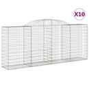 buede gabionkurve 10 stk. 300x50x120/140 cm galvaniseret jern