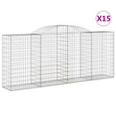 buede gabionkurve 15 stk. 300x50x120/140 cm galvaniseret jern