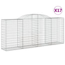 buede gabionkurve 17 stk. 300x50x120/140 cm galvaniseret jern