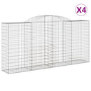 buede gabionkurve 4 stk. 300x50x140/160 cm galvaniseret jern