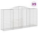 buede gabionkurve 9 stk. 300x50x140/160 cm galvaniseret jern