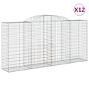 buede gabionkurve 12 stk. 300x50x140/160 cm galvaniseret jern