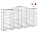 buede gabionkurve 17 stk. 300x50x140/160 cm galvaniseret jern