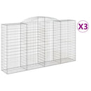 buede gabionkurve 3 stk. 300x50x160/180 cm galvaniseret jern