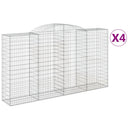 buede gabionkurve 4 stk. 300x50x160/180 cm galvaniseret jern