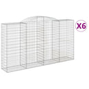 buede gabionkurve 6 stk. 300x50x160/180 cm galvaniseret jern