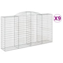 buede gabionkurve 9 stk. 300x50x160/180 cm galvaniseret jern
