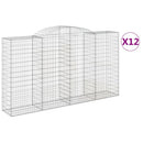 buede gabionkurve 12 stk. 300x50x160/180 cm galvaniseret jern