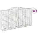 buede gabionkurve 20 stk. 300x50x160/180 cm galvaniseret jern