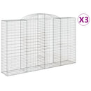 buede gabionkurve 3 stk. 300x50x180/200 cm galvaniseret jern