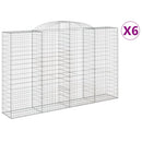 buede gabionkurve 6 stk. 300x50x180/200 cm galvaniseret jern