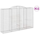 buede gabionkurve 11 stk. 300x50x180/200 cm galvaniseret jern