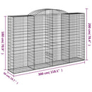 buede gabionkurve 13 stk. 300x50x180/200 cm galvaniseret jern