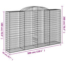buede gabionkurve 15 stk. 300x50x180/200 cm galvaniseret jern