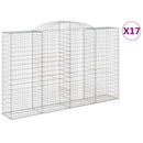 buede gabionkurve 17 stk. 300x50x180/200 cm galvaniseret jern