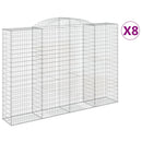 buede gabionkurve 8 stk. 300x50x200/220 cm galvaniseret jern
