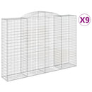 buede gabionkurve 9 stk. 300x50x200/220 cm galvaniseret jern