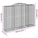 buede gabionkurve 9 stk. 300x50x200/220 cm galvaniseret jern