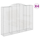 buede gabionkurve 4 stk. 300x50x220/240 cm galvaniseret jern