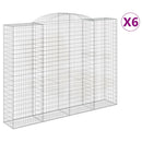 buede gabionkurve 6 stk. 300x50x220/240 cm galvaniseret jern