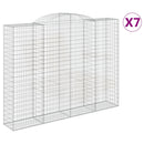 buede gabionkurve 7 stk. 300x50x220/240 cm galvaniseret jern
