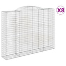 buede gabionkurve 8 stk. 300x50x220/240 cm galvaniseret jern