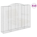 buede gabionkurve 10 stk. 300x50x220/240 cm galvaniseret jern